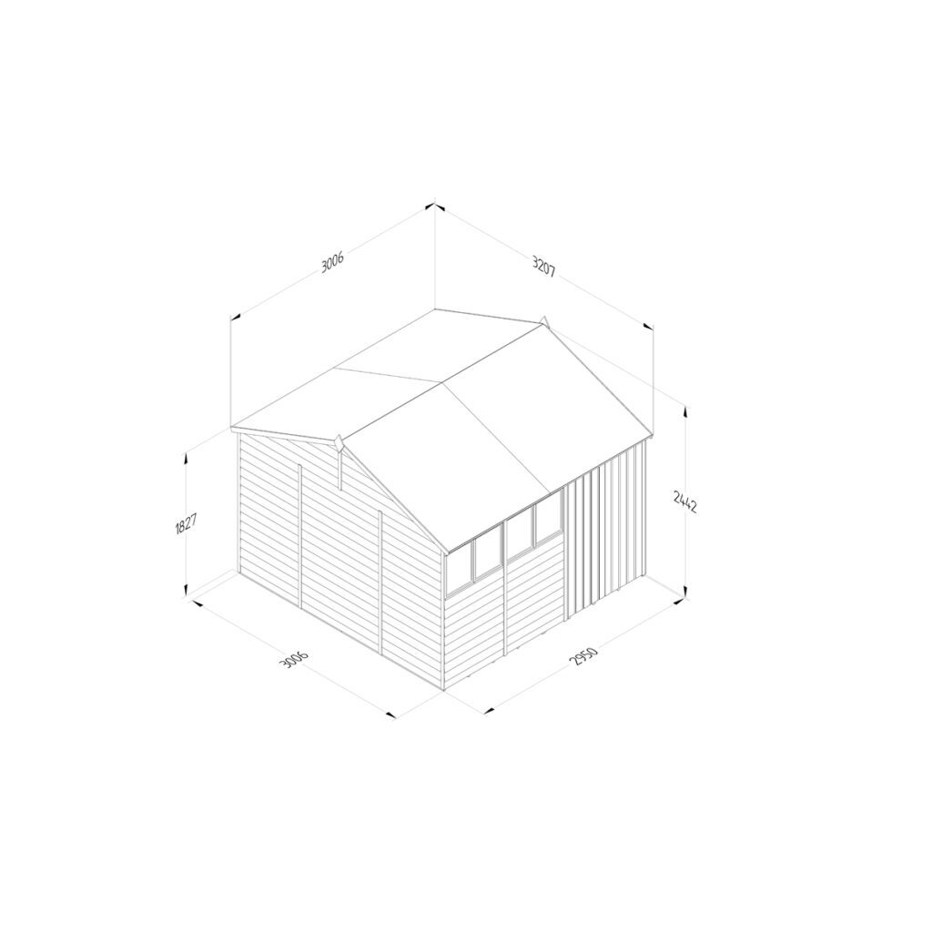 4LIFE Reverse Apex Shed 10×10 – Double Door – 4 Windows 5013053200872 2